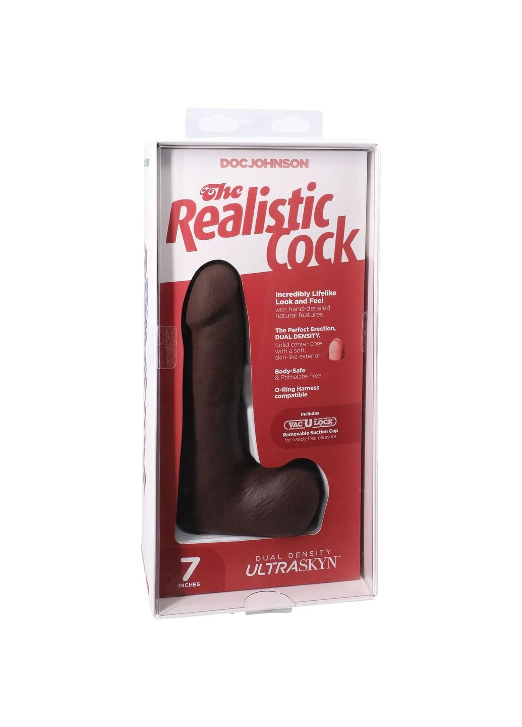 Фалоимитатор The Realistic Cock ULTRASKYN - 7 Inch with Balls Chocolate Doc Johnson (400260725)
