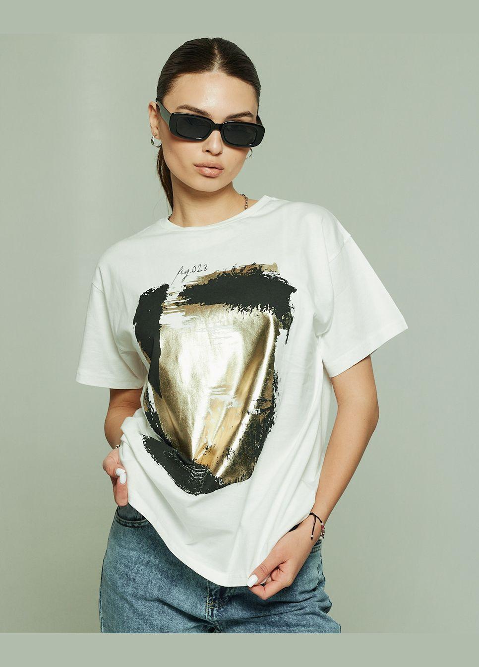 Футболка женская белая QUZU - (293142689)