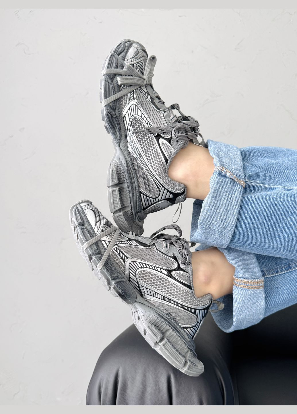 Кроссовки женские и мужские Balenciaga 3XL Grey | Баленсиага 3ХЛ серые No Brand серые демисезоны (341264131)