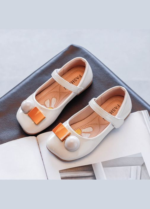 Белые туфли детские с геометрическими фигурами (белый ) (15967) Qoopixie