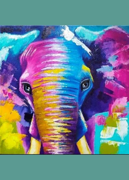 Алмазна вишивка мозаїка стразами повна викладка на підрамнику Слон 30 * 30 см Чарівний діамант (317259820)
