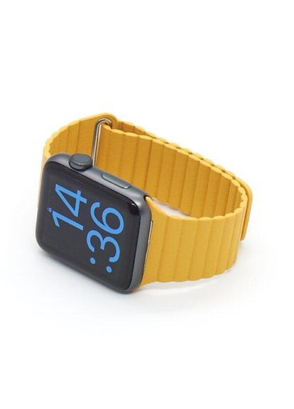Кожаный ремешок Leather Loop для Apple Watch 42/44/45/49 мм Yellow No Brand (304254061)