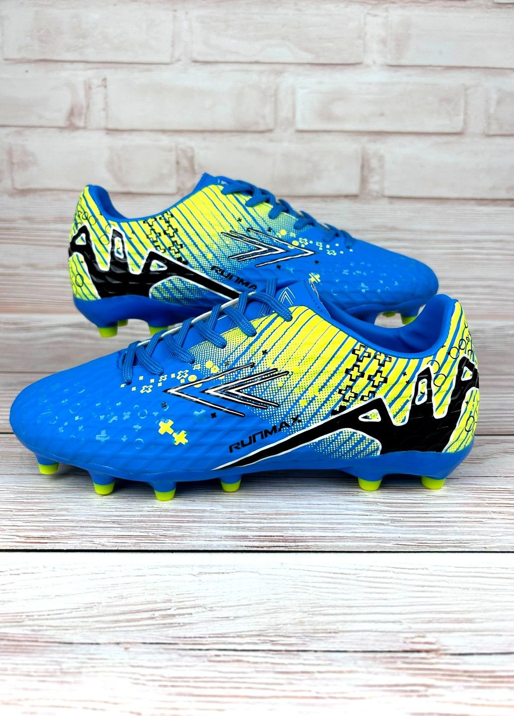 Підліткові копи блакитні низькі для хлопчиків спортивні зі штучної шкіри для футболу No Brand (361970611)