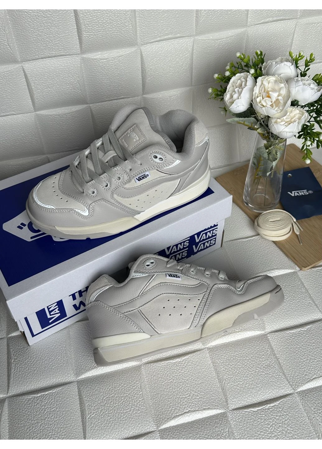Бежевые демисезонные кеды мужские vans x dime rowley xlt beige ванс ровли хлт бежевые No Brand