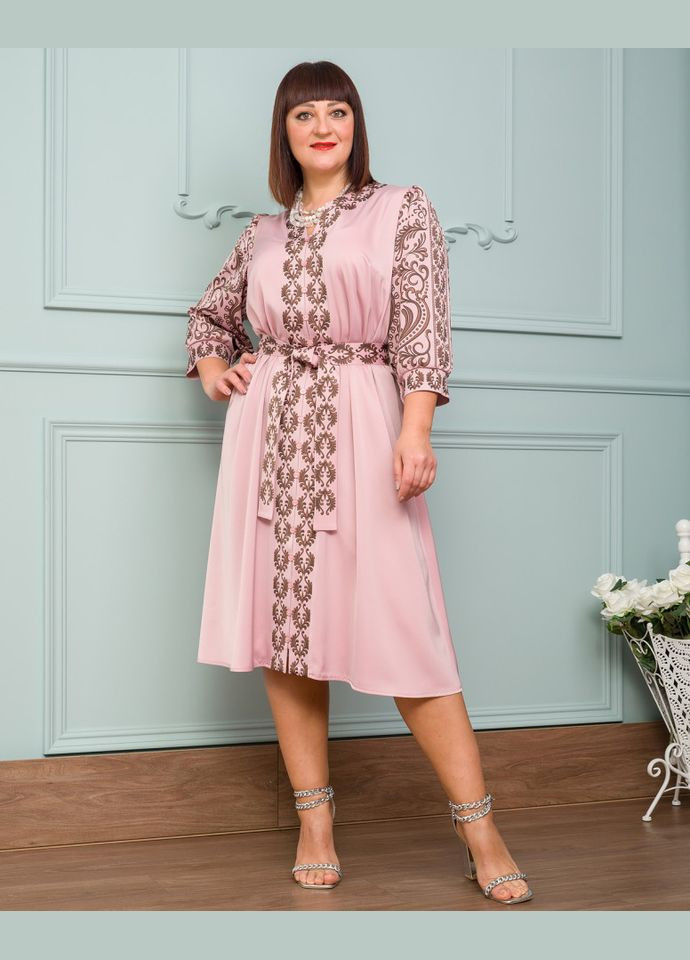 Темно-розовое платье 14550-3 Alenka Plus