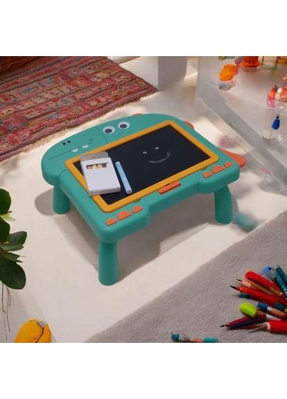 Доска-столик "Динозавр" 2 в 1, с аксессуарами (бирюзовый) (245111) Jia Bang (370710046)