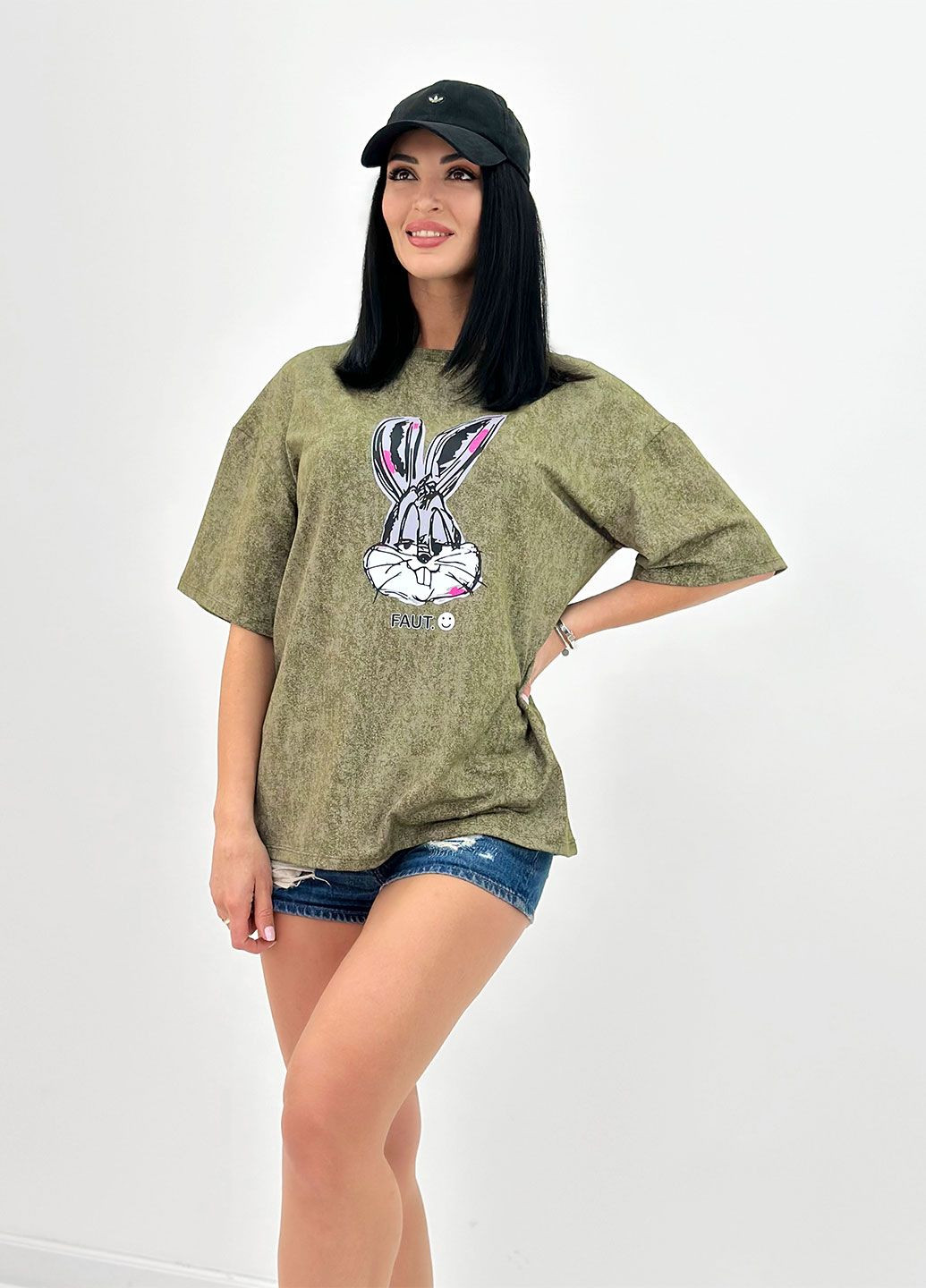 Хакі (оливкова) літня літня жіноча футболка з коротким рукавом Fashion Girl Roger