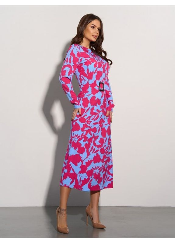 Голубое платье 15077 голубое ISSA PLUS однотонное