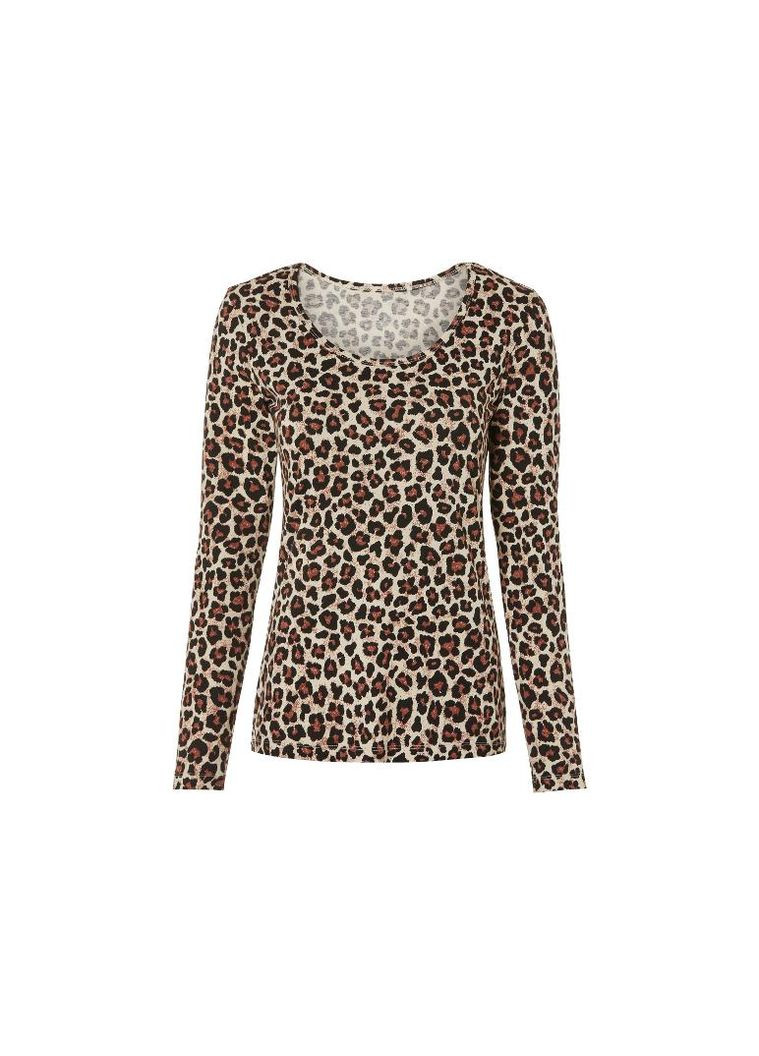 Футболка-лонгслів приталеного крою для жінки Ecoprint 473901 Різнобарвний Esmara (328388301)