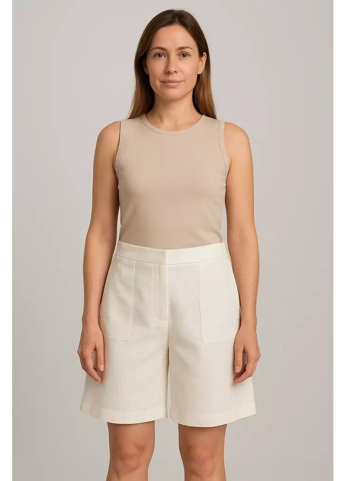 Шорти жіночі білі лляні MKKS10055-1 KAPTSOVA (358935815)