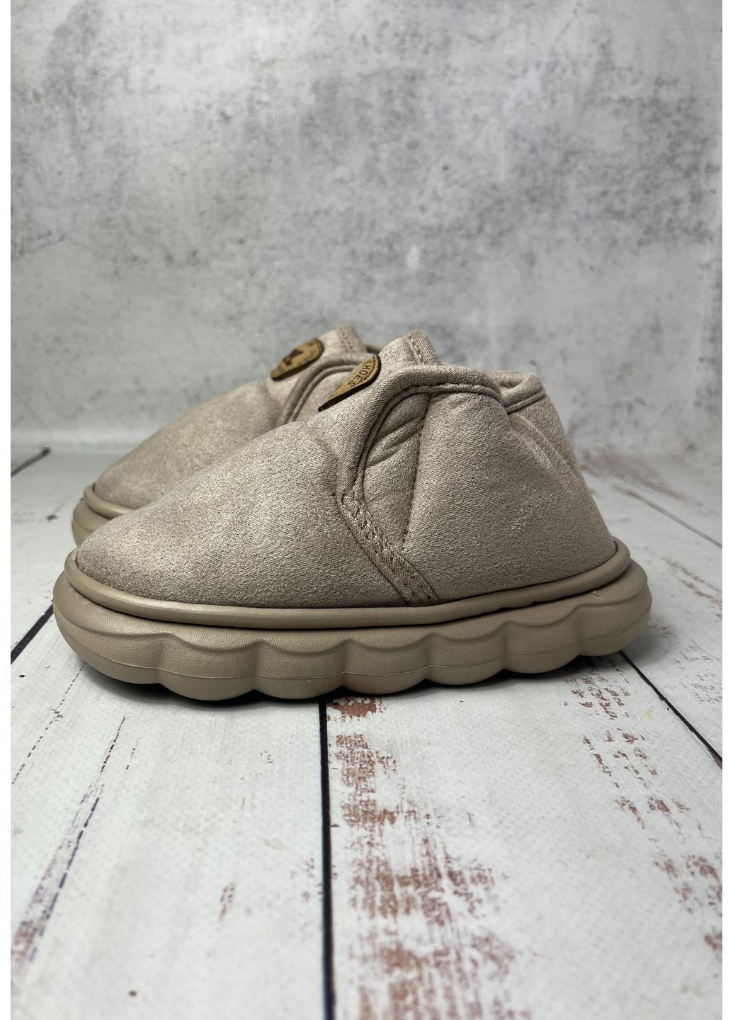 Бежевые тапочки домашние детские -lu бежевый (1217-1) Lion