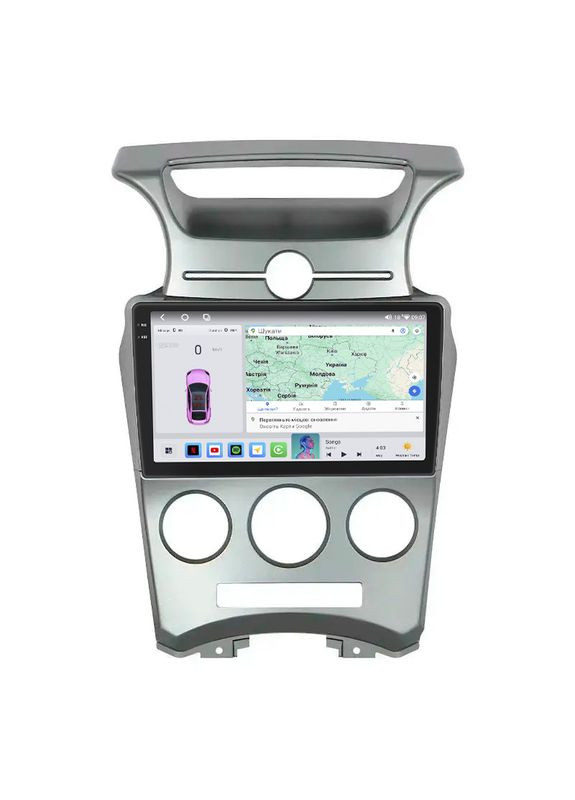 Штатна магнітола 9" для Kia Carens II (UN) 2006-2012 4/64 QLED CarPlay 4G Wi-Fi GPS 360 Prime 3 шт. Lesko (336205719)