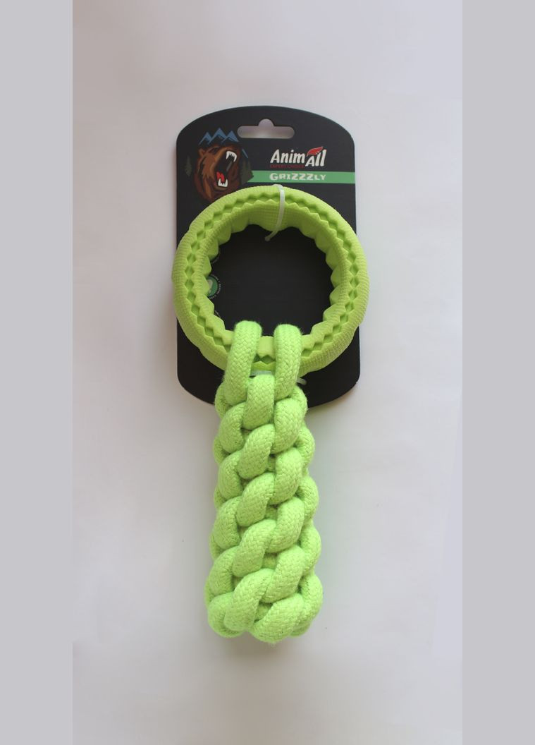 Игрушка кроссфит с кольцом GrizZzly 9574 24х10 см Зеленый (6914068019574) AnimAll (315155448)