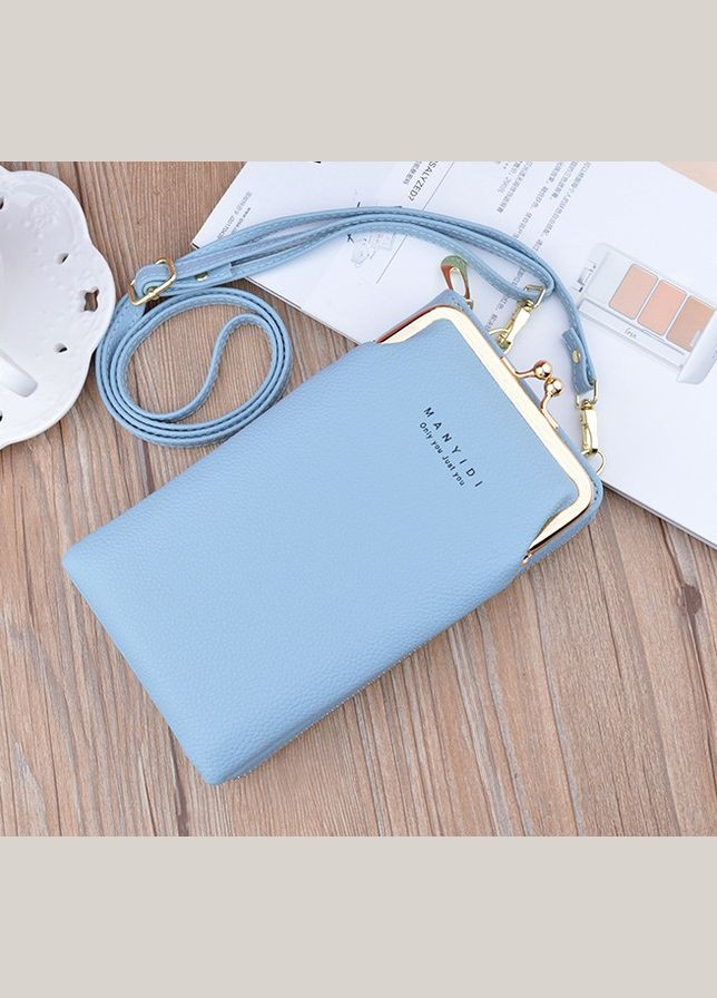 Жіноча міні сумочка клатч маленька сумка для телефону блакитна ManYiDi (340113308)