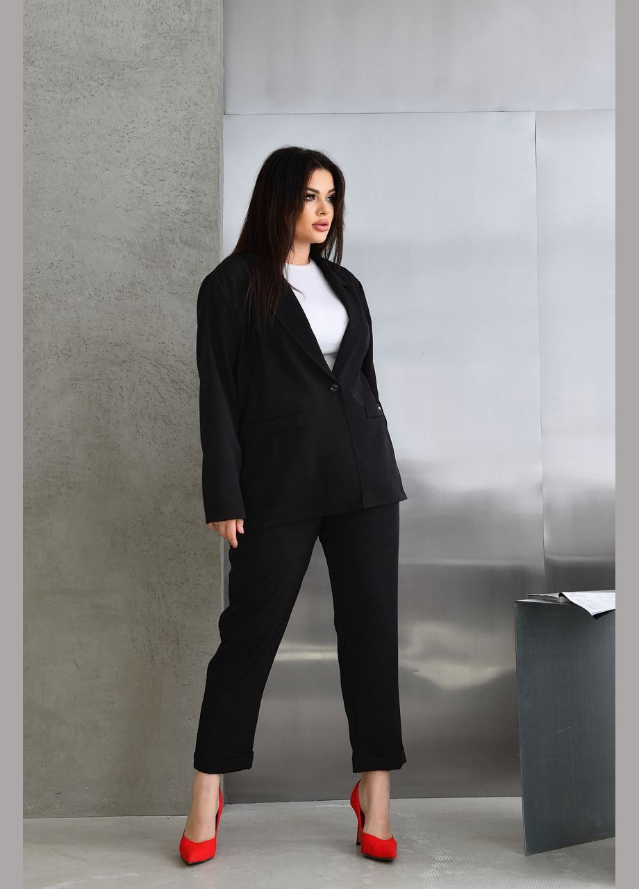 Женский костюм брюки и пиджак цвет черный р.56/58 452854 New Trend (285711493)
