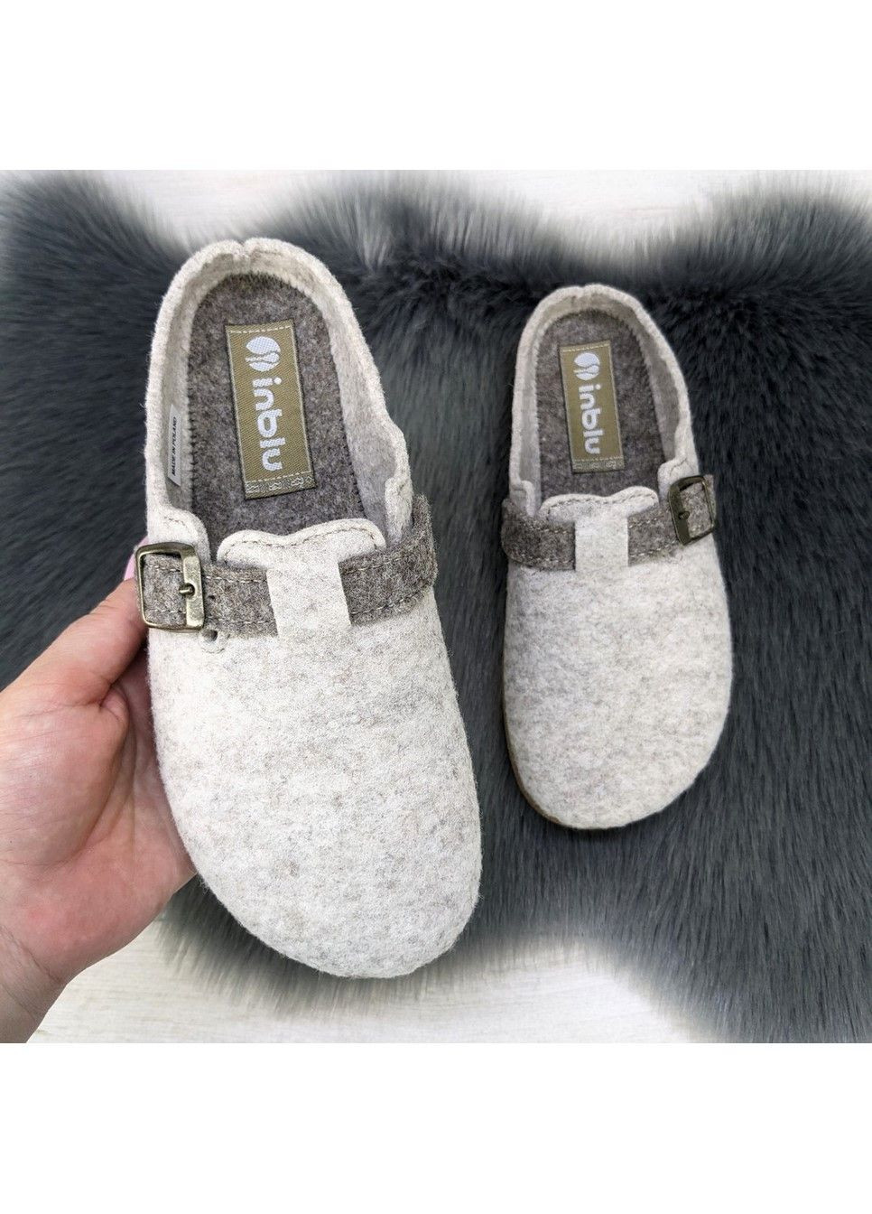 Тапочки домашні жіночі фетрові на поліуретановій підошві Inblu (301127733)