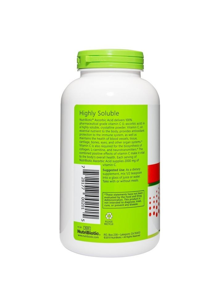 Аскорбінова кислота у порошку, Вітамін C, Ascorbic Acid, 100% Pure Vitamin C,, 454 гр NutriBiotic (322741390)