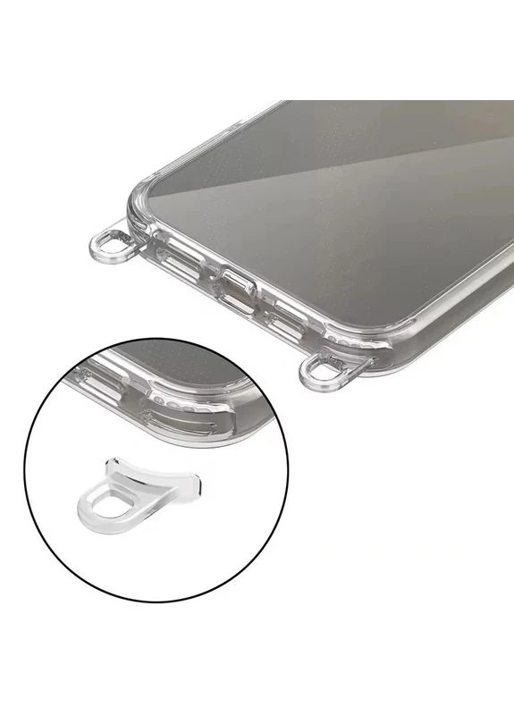 Чехол накладка для Apple iPhone 12 Pro 6.1" TPU прозорий з ремінцями Рожевий No Brand (403000195)