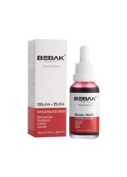 Отшелушивающая красная сыворотка для лица с кислотами AHA-BHA-PHA Pharma, 30 мл Bebak (280901912)