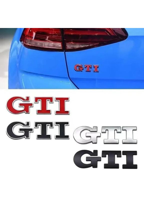 Емблема напис GTI для срібляста 79х23 мм метал (на скотчі) Volkswagen (369612094)