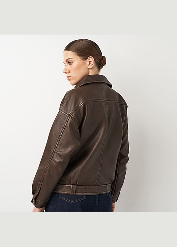 Коричневая демисезонная женская куртка a-sona k12888br Ricco Grande