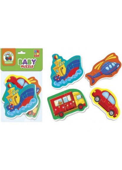 Беби пазлы фомовые "Транспорт" (4 шт.) Vladi toys (318018007)