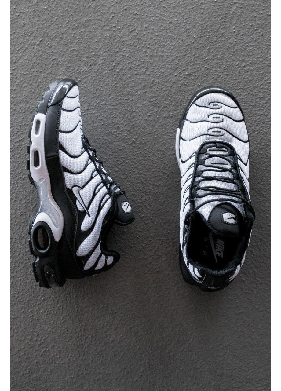 КРОССОВКИ ЖЕНСКИЕ NIKE AIR MAX PLUS TN WHITE BLACK НАЙК АИР МАКС ТН ПЛЮС No Brand чёрные демисезоны (367168163)