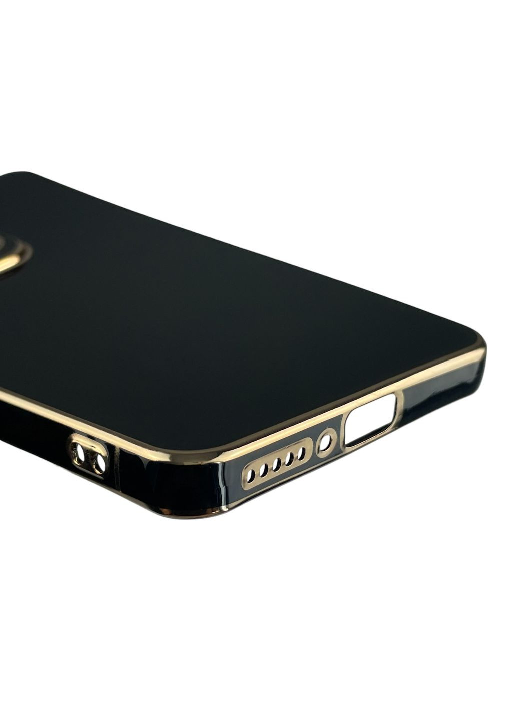 Чохол для Redmi Note 13 4G глянсовий із золотою окантовкою із захистом камери на сяомі редмі нот 13 4г чорний Xiaomi (366019541)