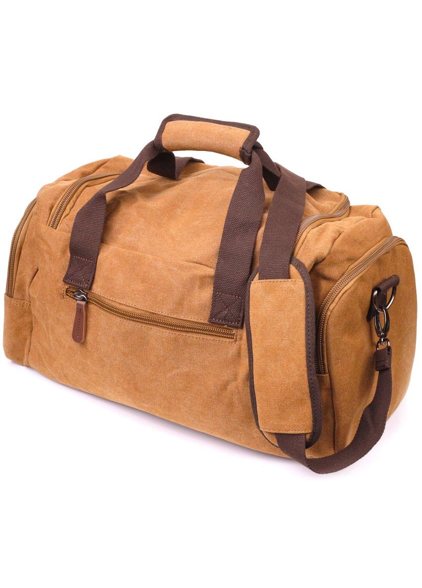 Зручна дорожня сумка із щільного текстилю 21239 Коричнева Vintage (297129743)