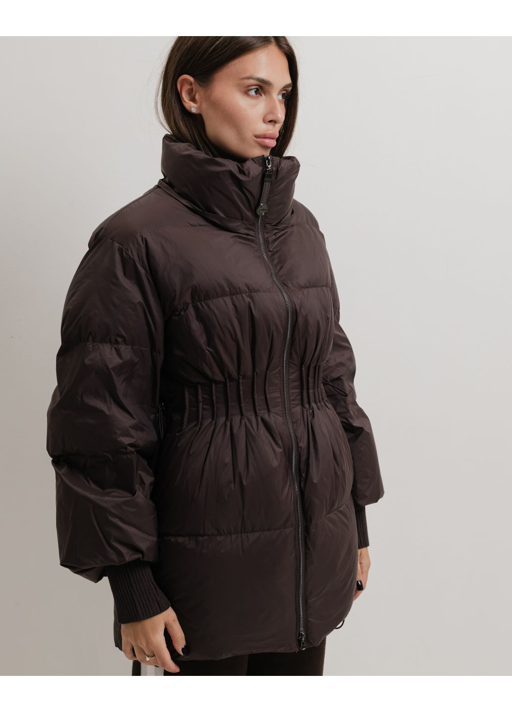 Темно-коричневая зимняя куртка зимняя шоколад Clasna