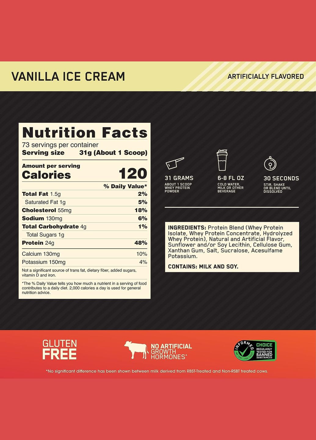Протеин сывороточный изолят 100% Whey Gold Standard (2270 гр) Ванильное мороженое Optimum Nutrition (278773931)