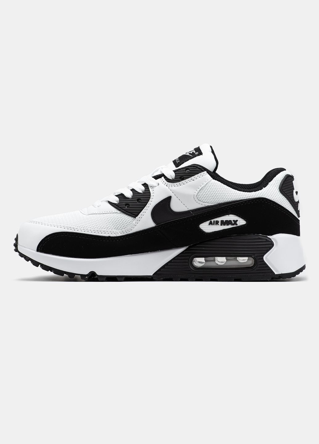 Чорно-білі всесезон кросівки чоловічі nike air max 90 black white | найк аір макс 90 чорно-білі No Brand