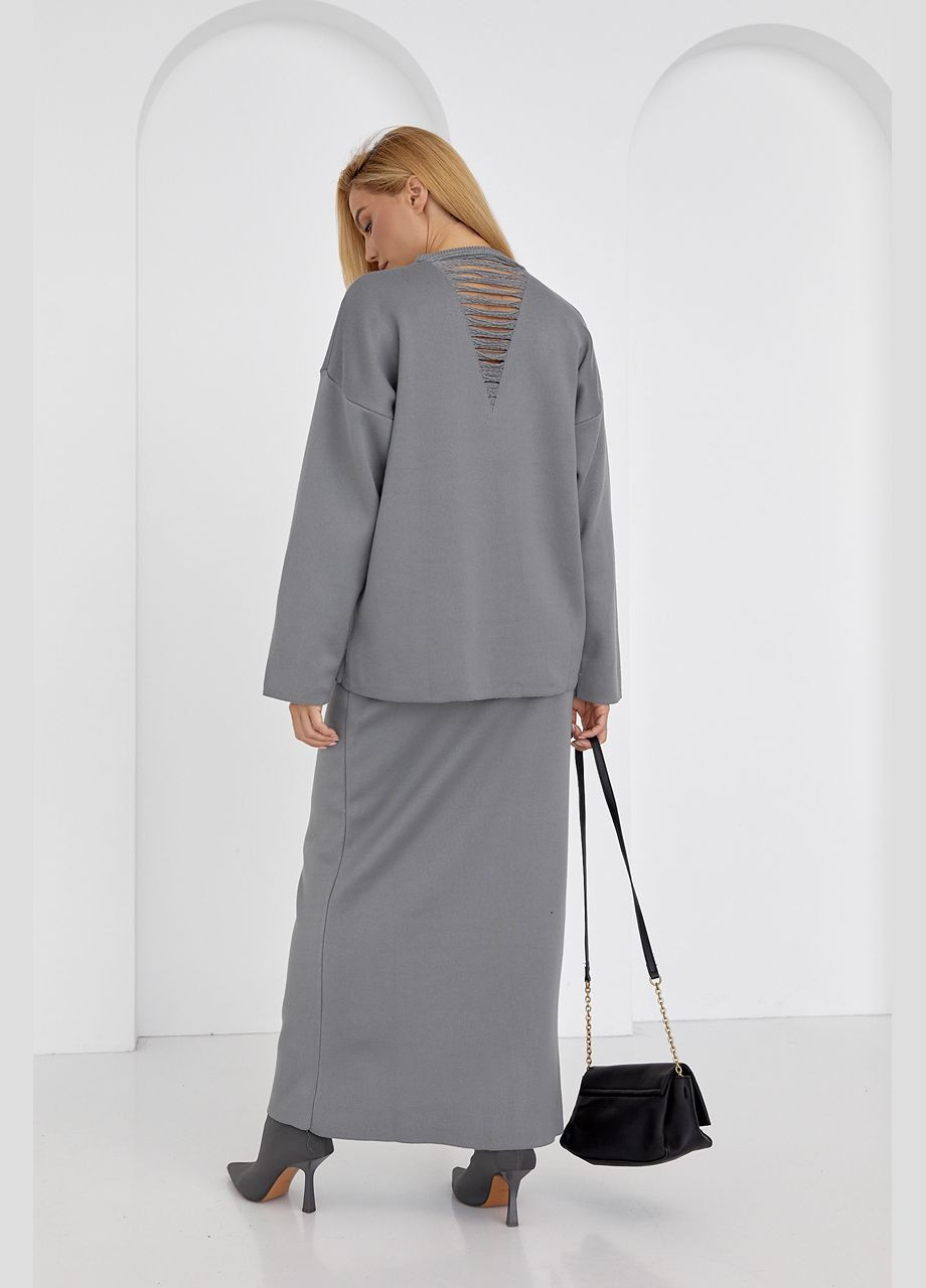 Жіночий спідничний костюм з оригінальним декором Liton (296658507)