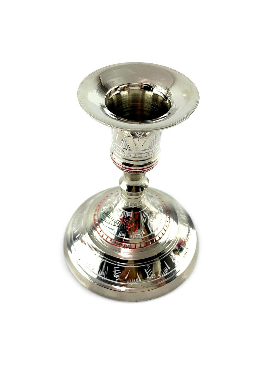 Свічник бронзовий хромований кольоровий (9,5 х 4,7 х 7.5 см) No Brand (317042003)