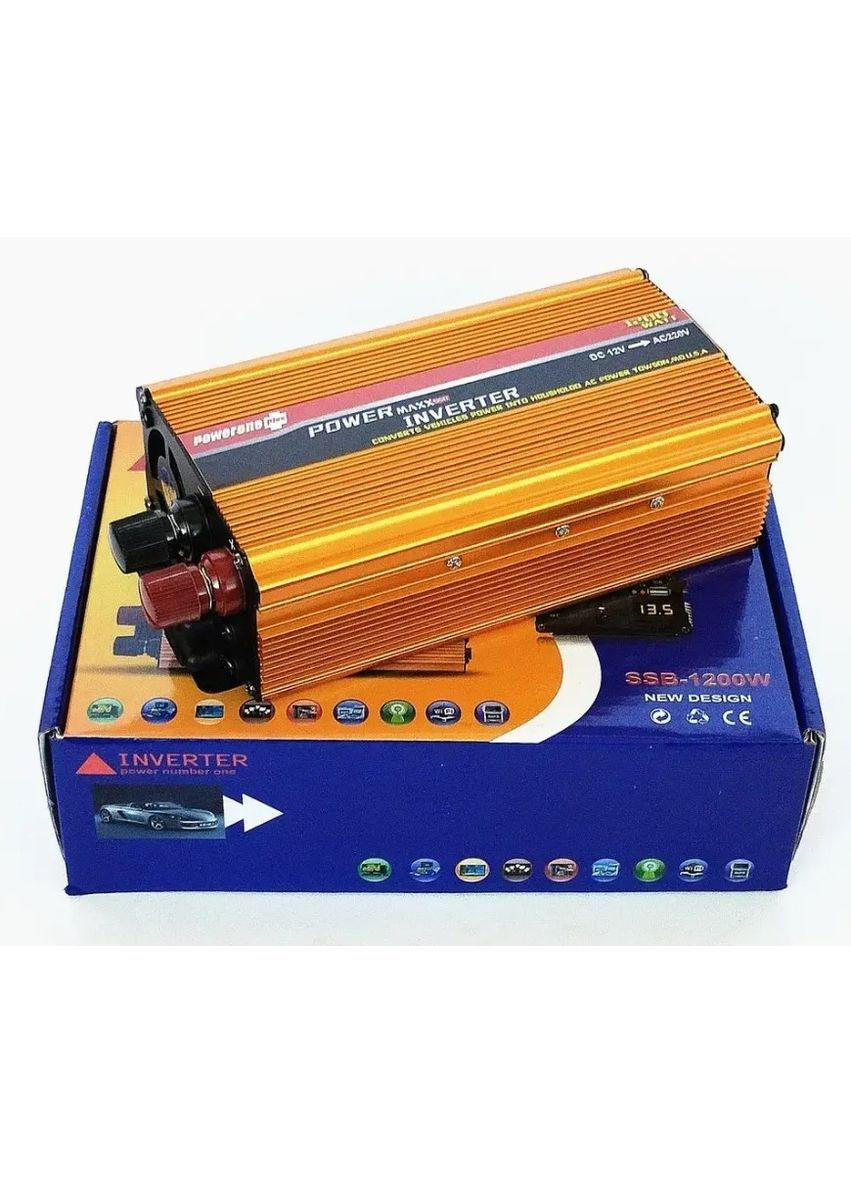 Автомобильный инвертор Power Inverter SSB-1200W 12В-220В 1200W (2104618932) No Brand (372639273)