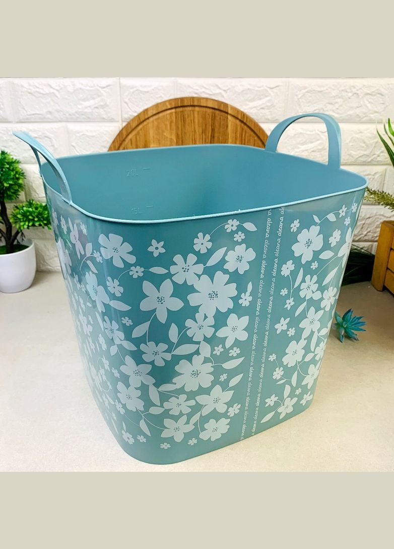 М'яка корзина з ручками 22л для білизни Блакитна Практик Алеана (313448676)