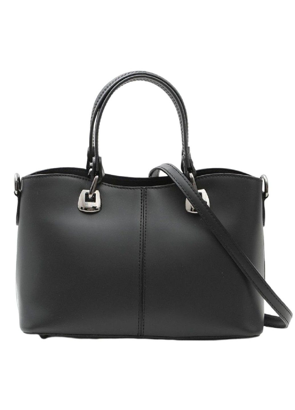 Черная кожаная женская сумка средних размеров Italy F-IT-7627A Firenze (315688218)