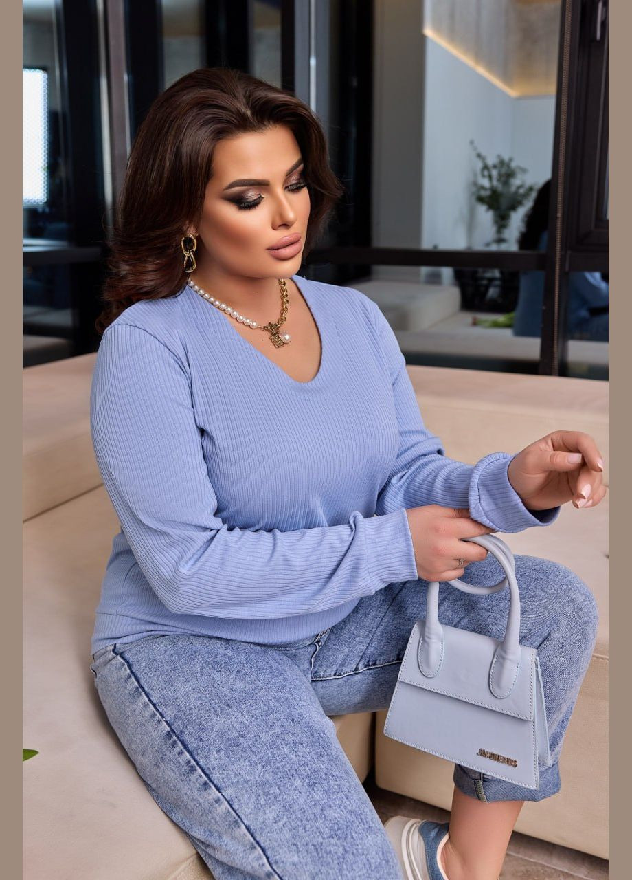 Жіночий светр трикотажний колір блакитний р.48/50 451709 New Trend (282926568)