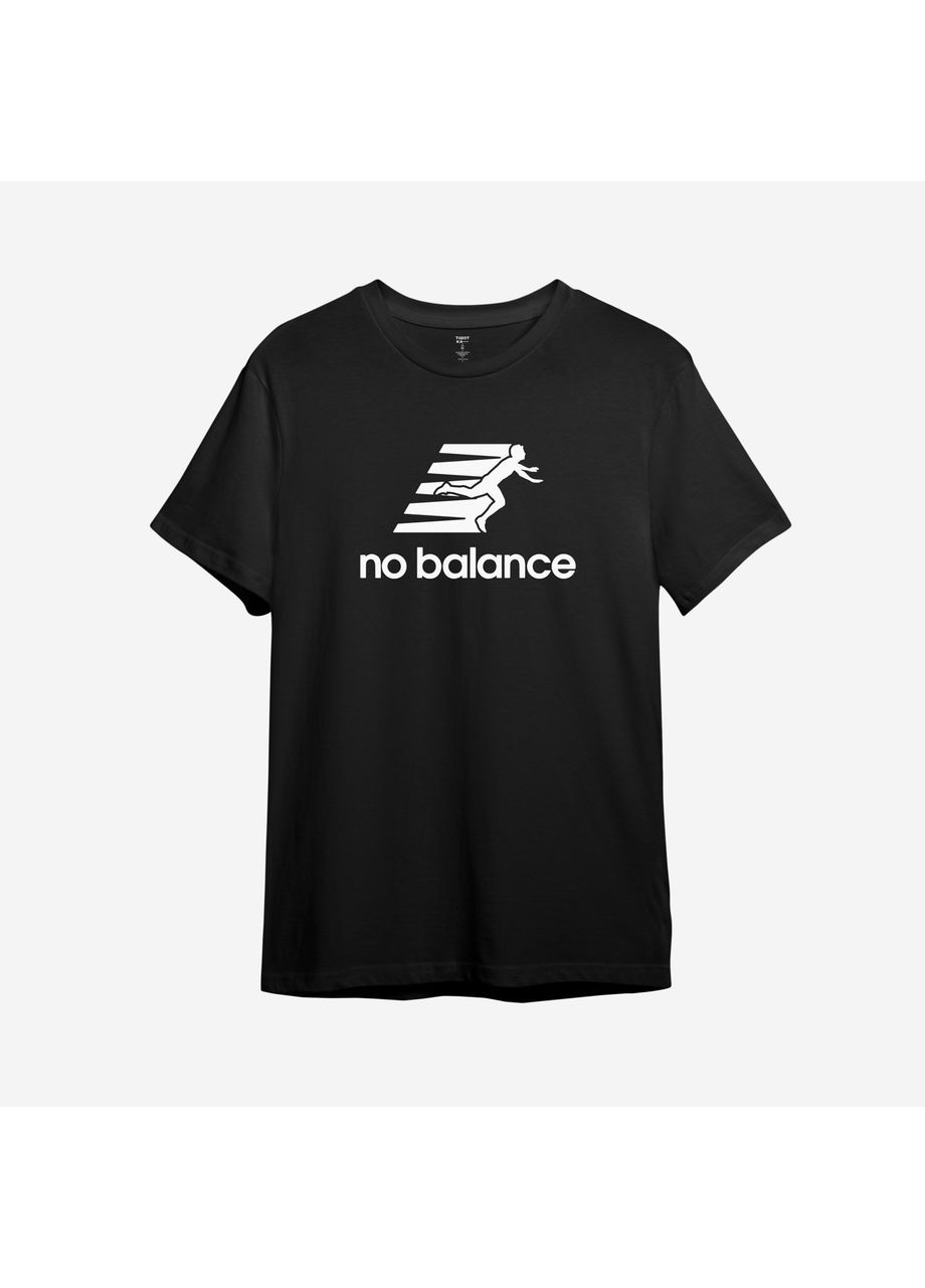 Черная футболка c принтом "no balance". с юмором про new balance (10505887683) с коротким рукавом ТiШОТКА