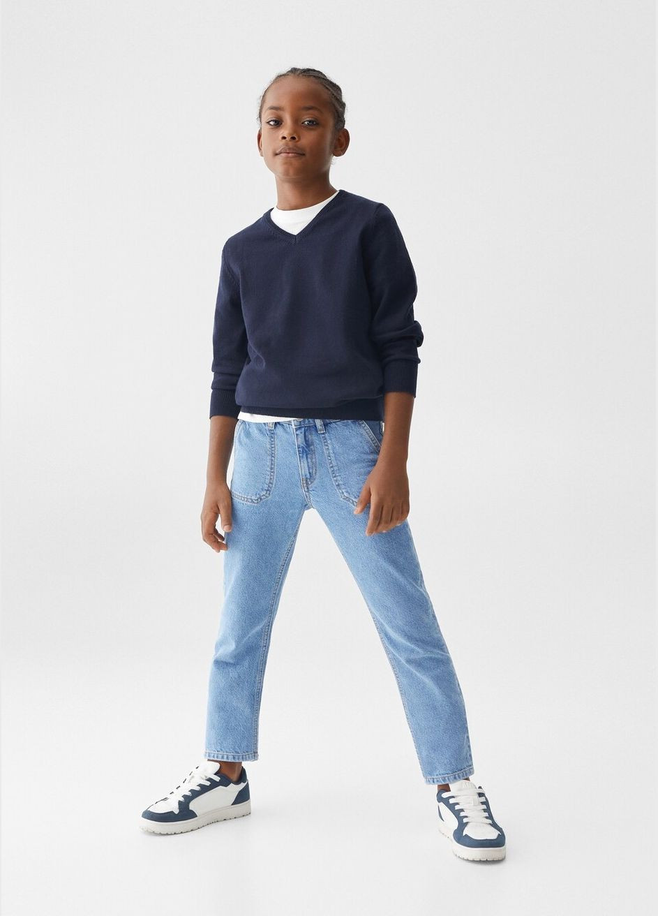 Синий зимний джемпер для мальчика 9815 140 см синий 73328 Mango