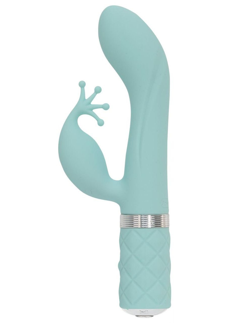 Розкішний вібратор-кролик Pillow Talk - Kinky Teal з кристалом Сваровські, потужний No Brand (366878460)