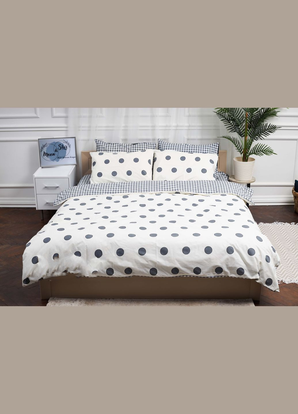 Комплект постельного белья полуторный евро 160х220 наволочки 2х50х70 Ranforce Elite (MS-820000196) Moon&Star Riccarda (284416223)