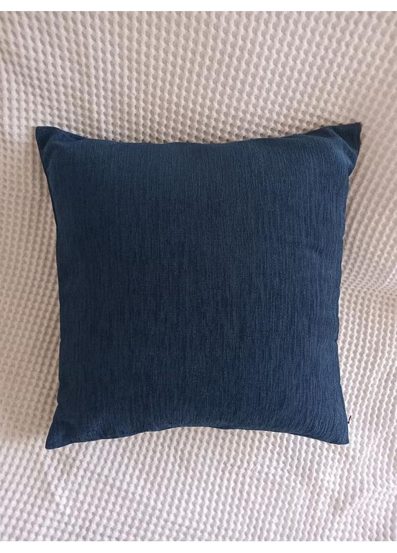 Декоративна подушка на диван, крісло Синій оксамит 45*45 см Hanna (351367846)