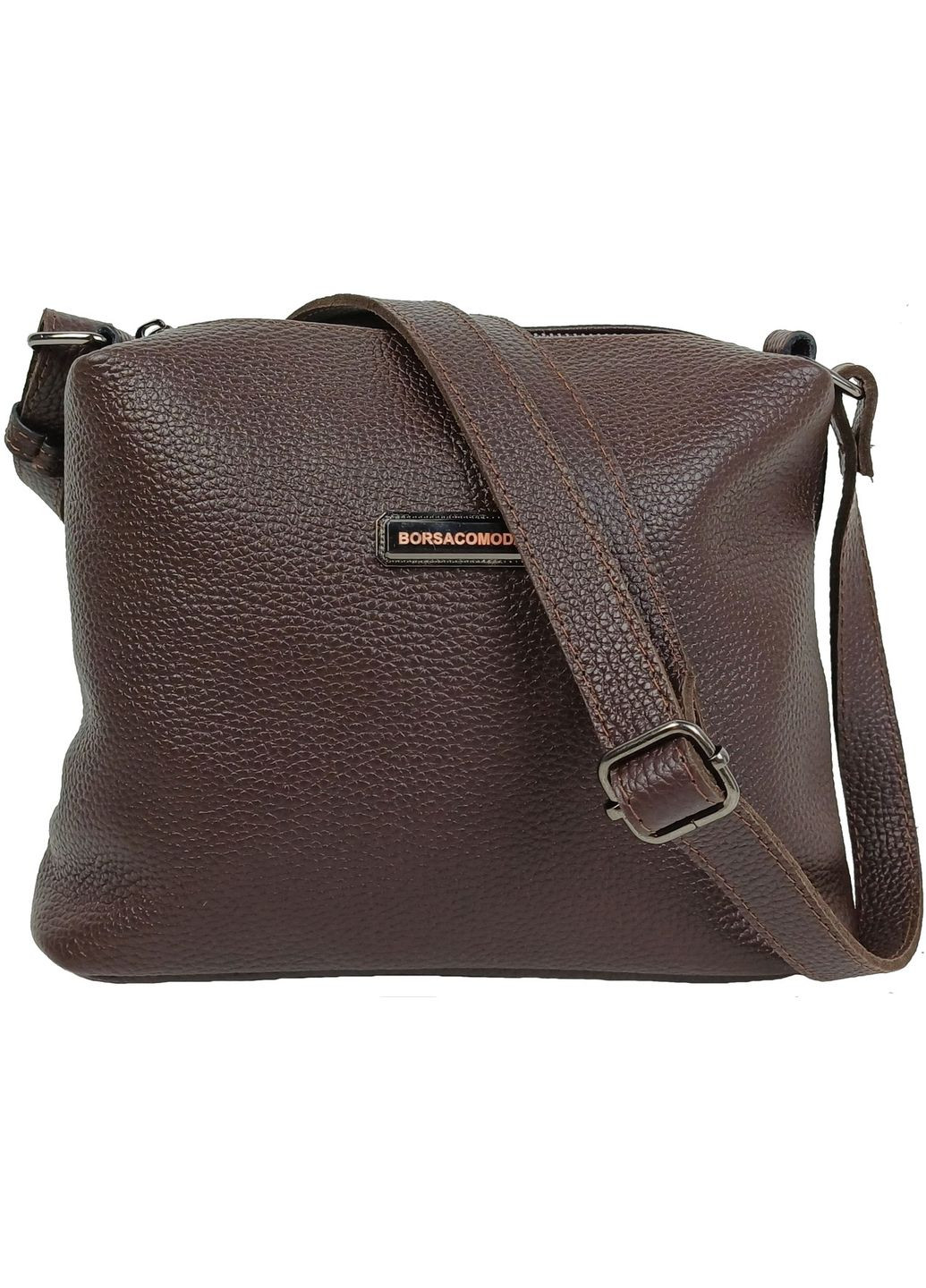 Жіноча наплічна шкіряна сумка Темно-коричнева Borsacomoda (369368454)