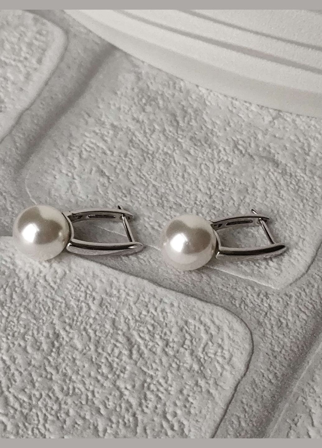 Серьги серебристые с жемчужинами ксюпинг xuping родий медсплав Xuping Jewelry (337503345)