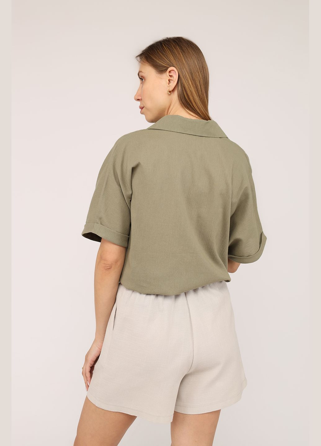 Хакі блуза жіноча колір хакі cb-00276516 Reyon