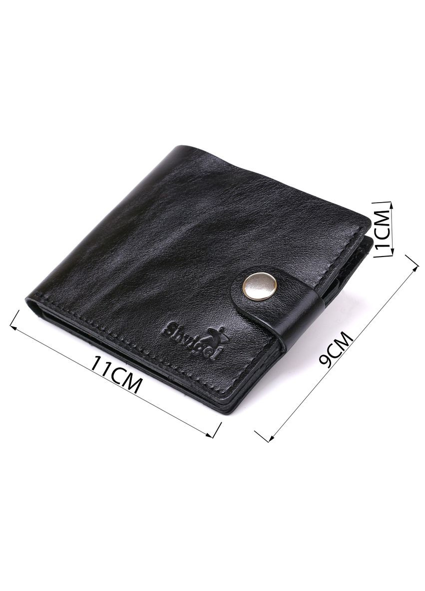 Мужское кожаное портмоне с монетницей на кнопке черное (sku_16439) No Brand (327819931)