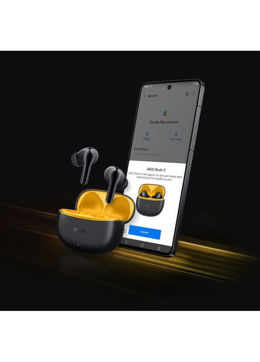Бездротові навушники з кейсом IQOO TWS 1i чорні Vivo (370613105)