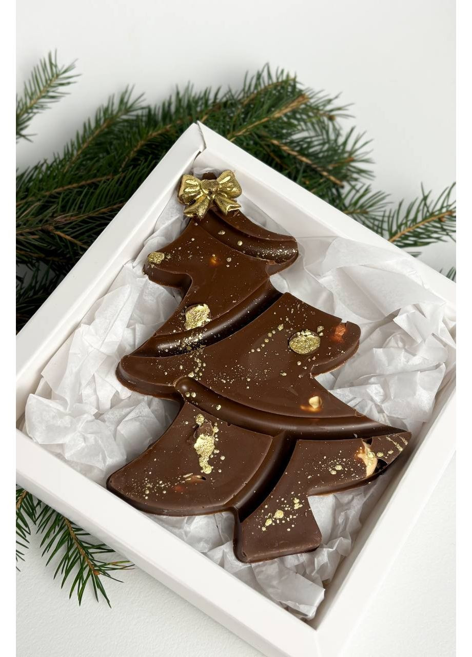 Молочна шоколадка у вигляді ялинки - шоколадна плитка у формі новорічної ялинки BerryBar 75г. No Brand (369653383)