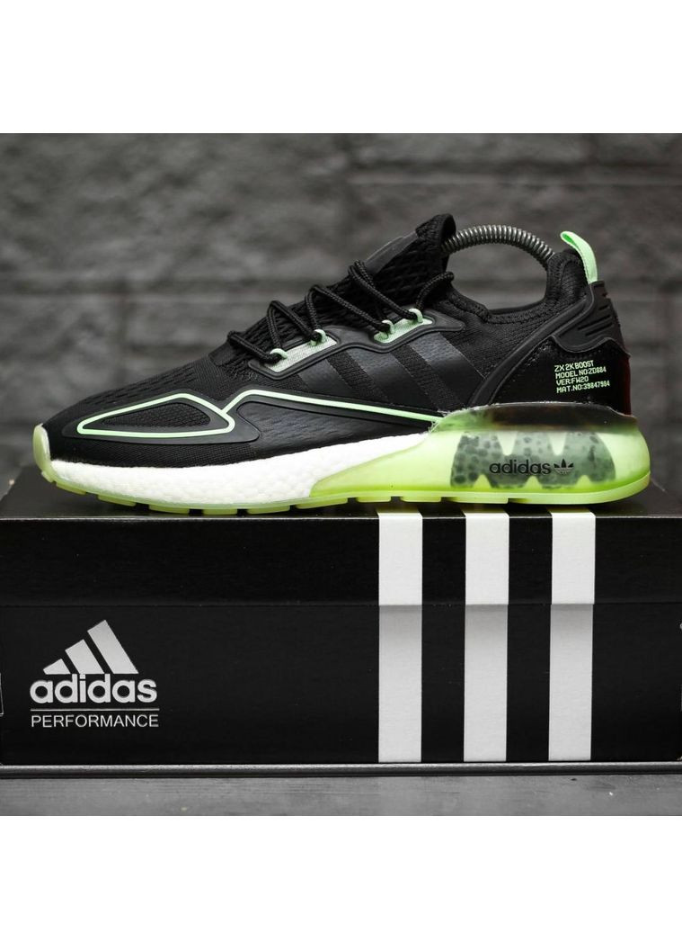 КРОСІВКИ ЖІНОЧІ ADIDAS ZX 2K BOOST BLACK GREEN WHITE АДІДАС ZX 2K ІЗІ БУСТ No Brand сірі демісезони (369387771)